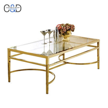 luxury glass top coffee table gold